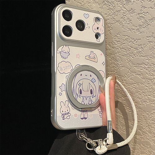 磁吸旋转支架适用vivoy600pro手机壳y500i卡通y300玉桂狗y200i女孩y77e带y76s挂绳y73s大视窗y55s仿皮vivo女p