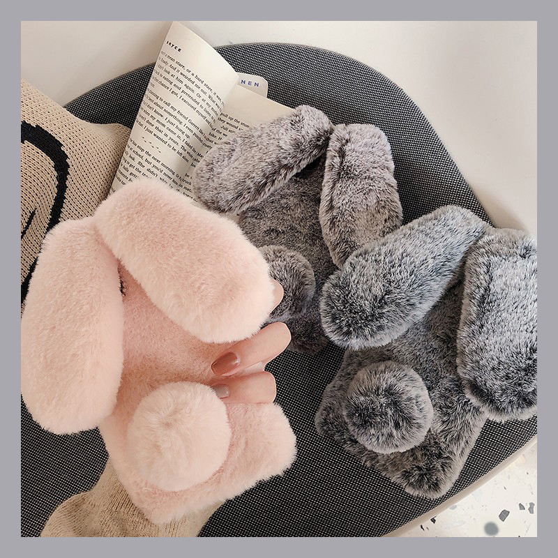 毛绒兔子耳朵适用oppo一加ace5pro竞速版手机壳1+13t简约12纯色3v秋冬2v毛茸茸11卡通10立体9rt毛毛十oneplus