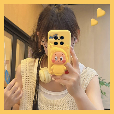 适用华为mate70手机壳mete60pro+卡通meta50e软萌40rs星星人30epro带20支架10立体9por可爱十huawei趣味硅胶p