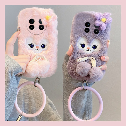 玲娜贝儿花朵适用vivoxfold3pro手机壳xfold2立体xflip可爱vivo卡通vovo折叠屏手环vivi秋冬季+十毛绒毛茸茸