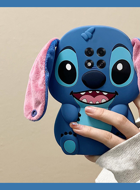 适用oppoa6pro手机壳a6max可爱a6gt蓝色a6史迪仔a6i立体por毛绒0pp0耳朵卡通趣味创意新款超火防摔硅胶软壳女