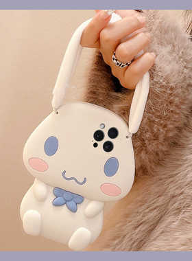 适用苹果16e手机壳iPhone15promax卡通14白色13玉桂狗11立体12耳朵8plus可爱7p趣味6s呆萌xsmax八8七x硅胶软p