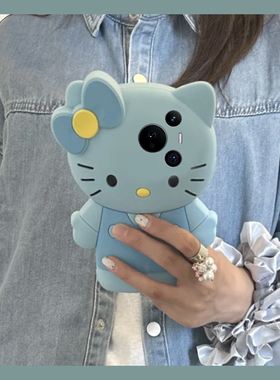适用华为pura80手机壳p70ultra卡通pure70art立体p60蓝色kt猫p50e可爱p40pro+凯蒂猫p30趣味p20创意p10十新款