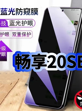 适用华为畅享20SE钢化膜防偷窥PPA-AL20抗蓝光护眼防窥膜Huawei手机膜5G黑边保护隐私膜全屏高清紫光防摔贴膜