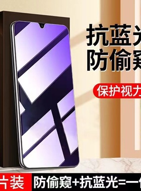 护眼防窥膜适用RedmiNote13/12/11/10/9/8/7pro抗蓝光防偷窥红米note12turbo钢化膜小米note11tpro手机膜黑边