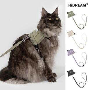 HiDREAM猫胸背牵引外出溜猫背心 式防挣脱外出缅因不勒脖猫咪专用