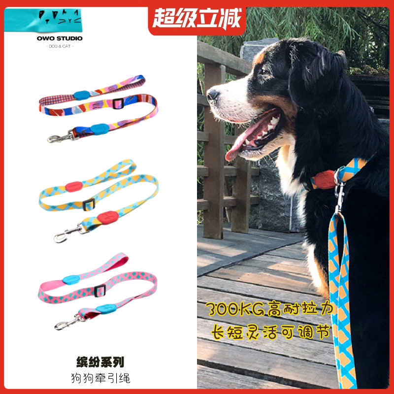 狗狗牵引绳项圈遛狗小中型犬可调