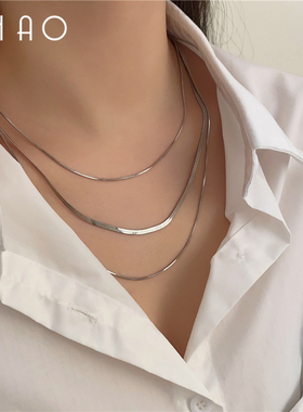 浮光空灵 超仙设计感多层叠戴金属蛇骨链个性配饰 小众高级感项链