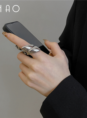 简约设计光面金属冷淡风食指开口关节戒指女百搭个性网红气质指环