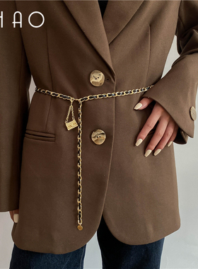 金属链条编织小香风腰链个性潮女辣妹配饰身体链气质时尚秋冬饰品