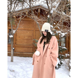 WANANTONG Suisse瑞士雪场大衣 连袖拱针高品双面呢中长款外套女