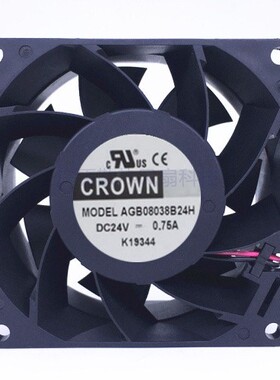 全新台湾惯展 AGB08038B24H/U 09238 DC24V 0.75A变频器风扇09225