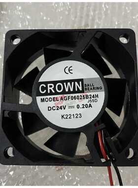 全新 惯展CROWN AGF06025B24H DC24V 0.20A 6厘米变频器散热风扇