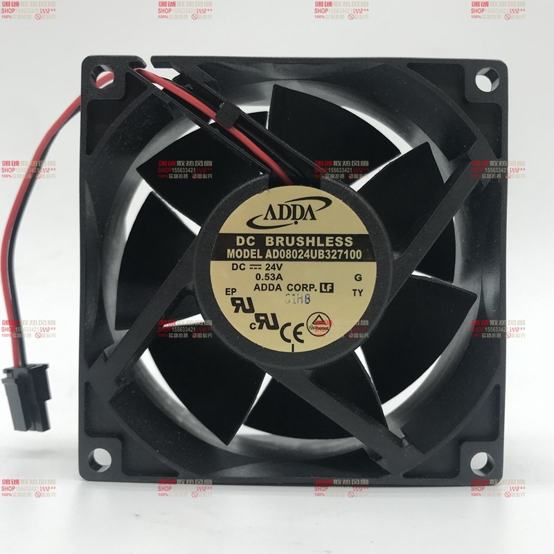 台湾 ADDA AD08024UB327100 8032 8CM 24V 0.53A 双滚珠散热风扇