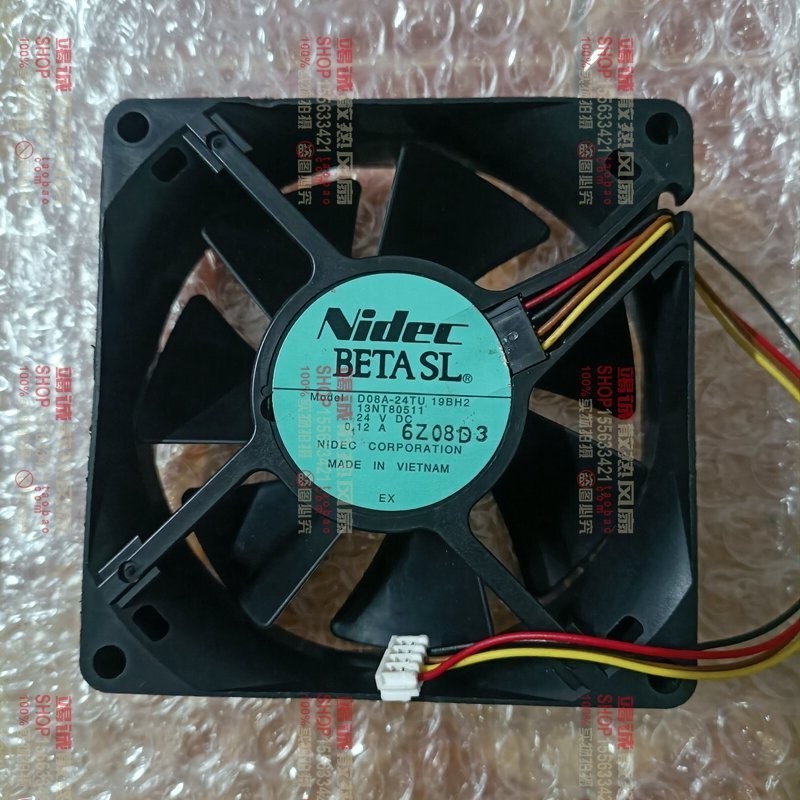 原装 NIDEC D08A-24TU 19BH2 24V 0.12A 8025 8CM 4线 复印机风扇