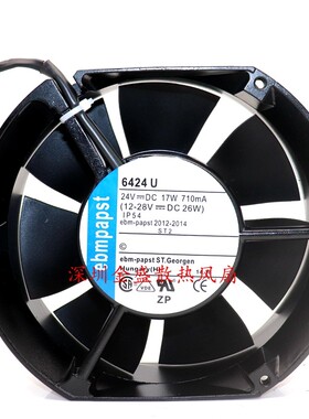 6424T M U R N 6424TDR 6424/2U 德国ebmpapst 24V 机柜散热风扇
