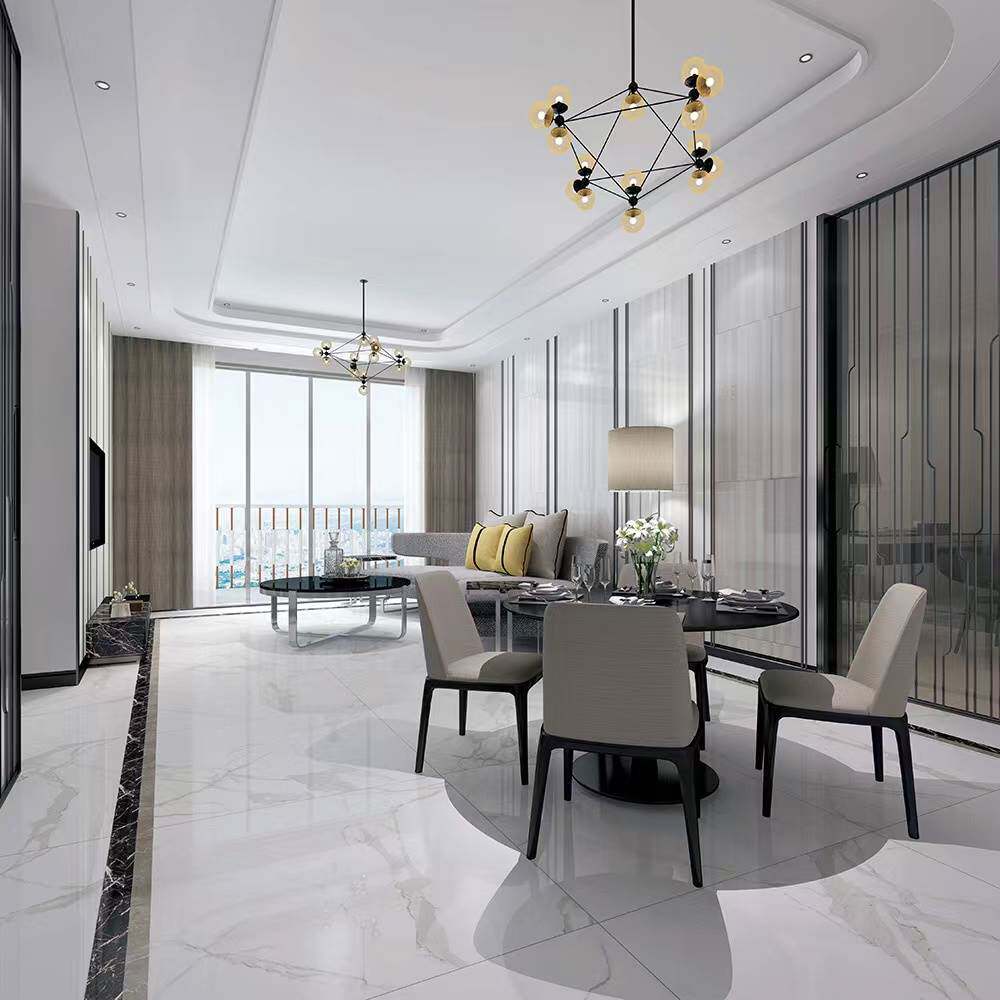 广东客厅地砖900900通体大理石瓷砖哑光灰色现代简约餐厅地板砖