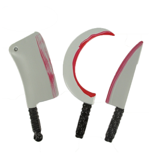 万圣节仿真道具菜刀尖刀cos玩具塑料斧头镰刀西瓜刀演出锯子派对