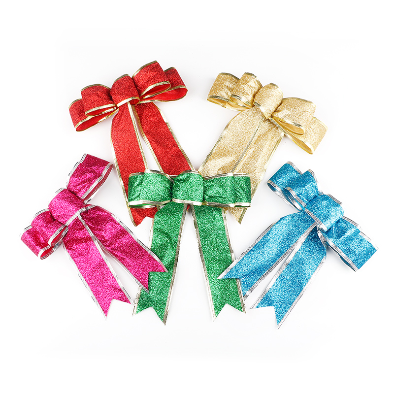 圣诞挂件金粉礼物手工蝴蝶结