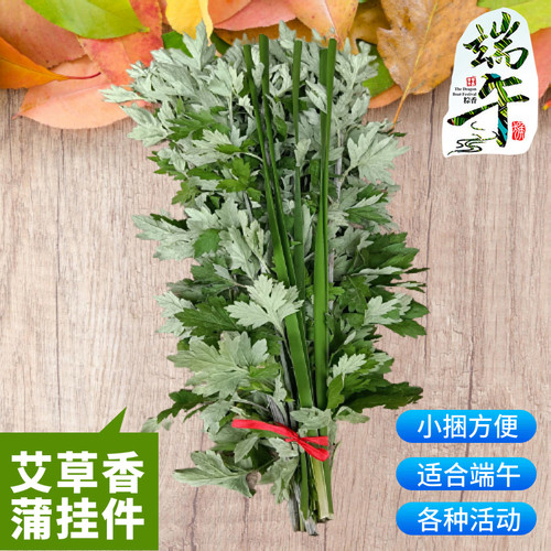 新鲜野生整颗艾草艾叶艾蒿香蒲菖蒲端午节挂门礼品艾长棵鲜株艾草