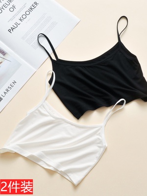 莫代尔吊带小背心女内搭春夏新款防走光裹胸上衣白色短款抹胸内衣