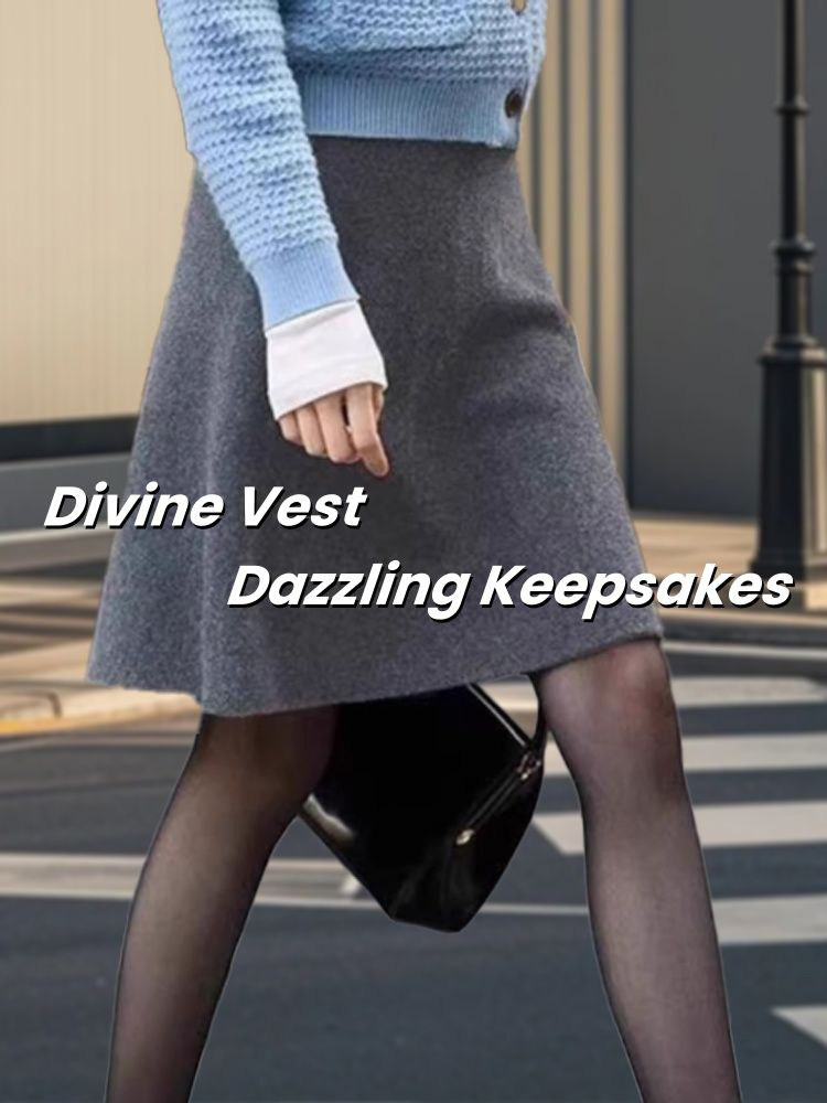 毛呢半身裙女早秋2025新款轻熟风职场穿搭包臀短裙a字裙灰色中裙