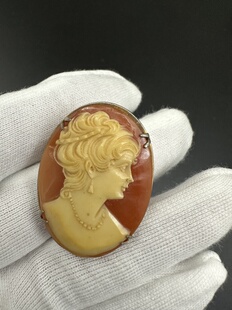 西洋古董卡梅奥贵妇人胸针国外回流一物一件错过无补