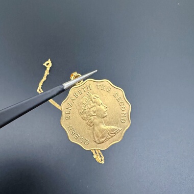 1982香港两元吊坠项链女士项链复古国外回流首饰