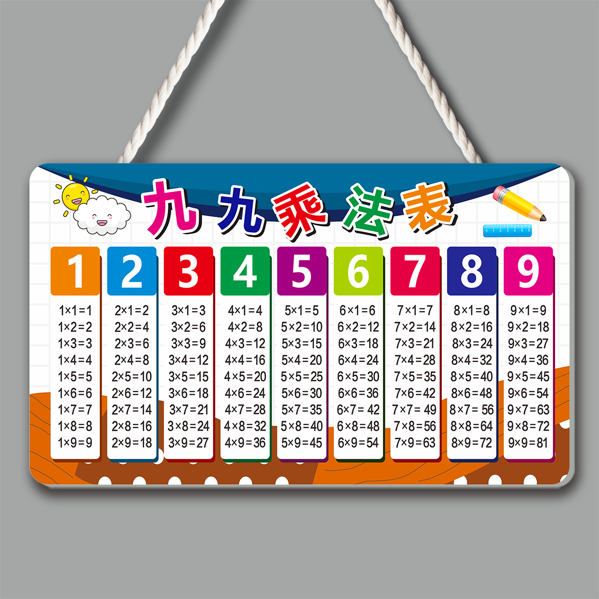 小学生二年级九九乘法口诀挂牌