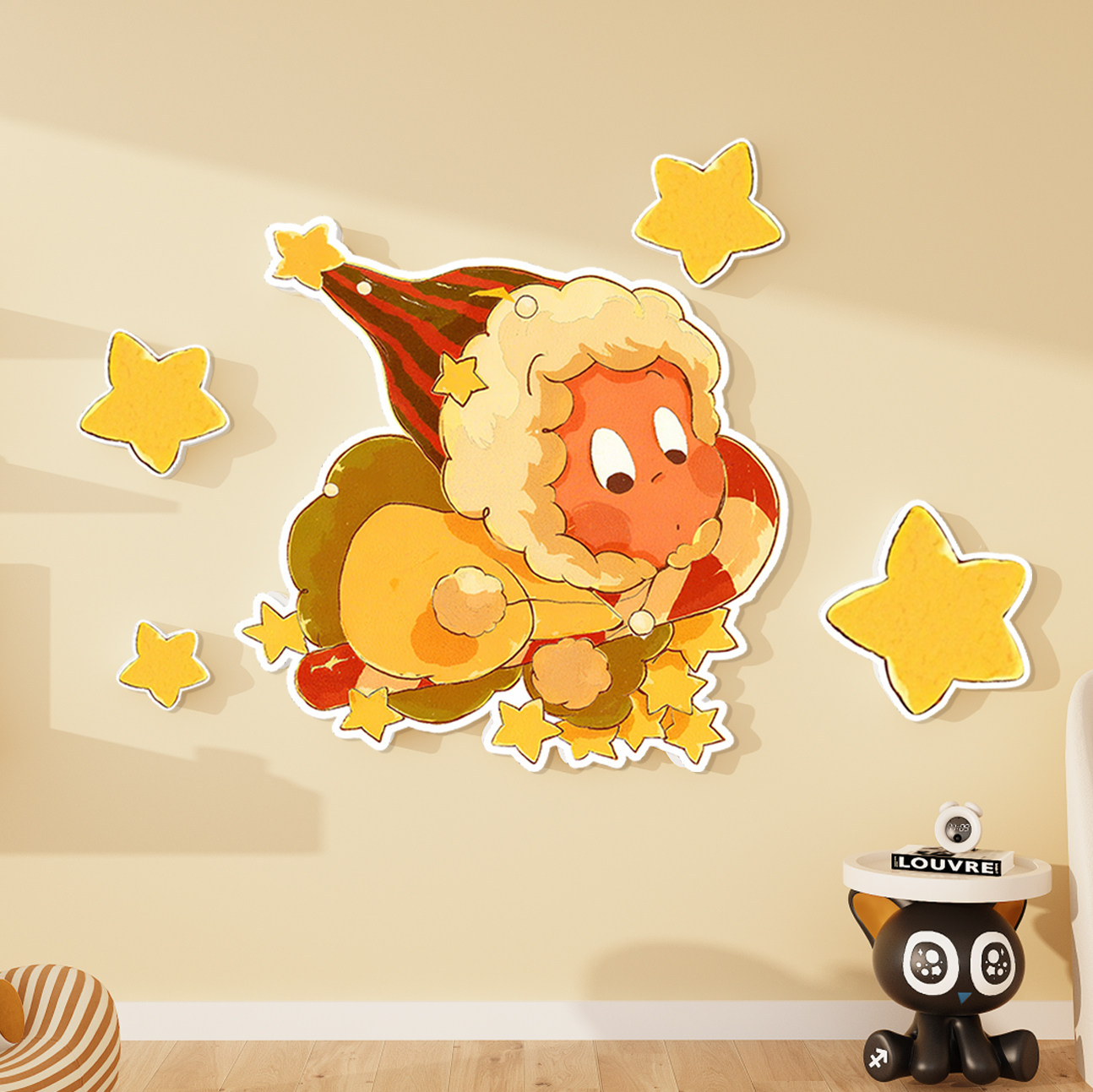 卡通可爱星星人儿童房间装饰氛围布置客厅背景墙面卧室床头墙贴画