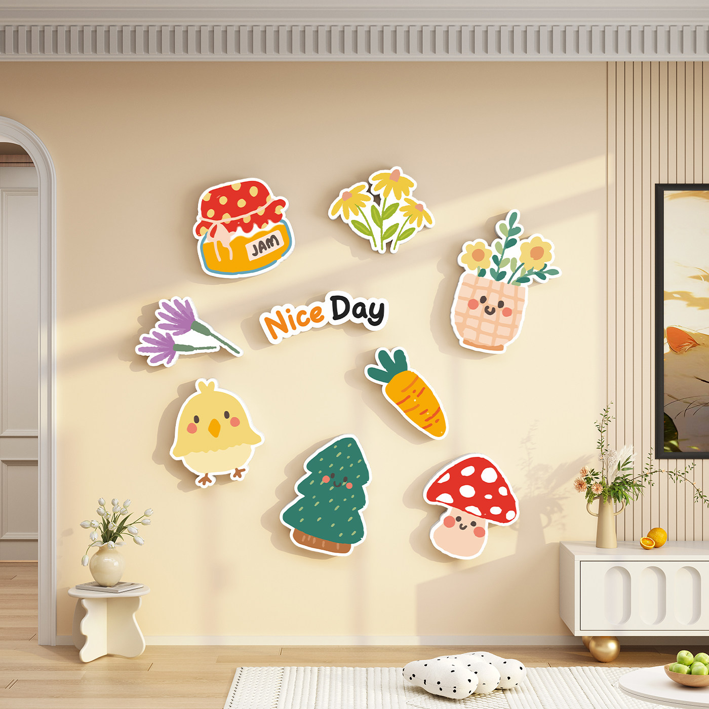 ins风装饰墙贴防水防潮墙面装饰贴 自粘式创意家居遮丑补漏免打孔,家居饰品,软装墙贴,淘宝优惠券,粉丝福利购,淘宝优惠卷