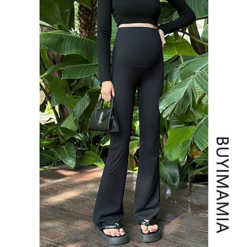 布衣妈咪孕妇弹力鲨鱼皮喇叭裤子