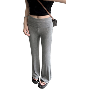 孕妇微喇拖地裤子春夏季薄款外穿春装新款孕期不勒肚子托腹打底裤