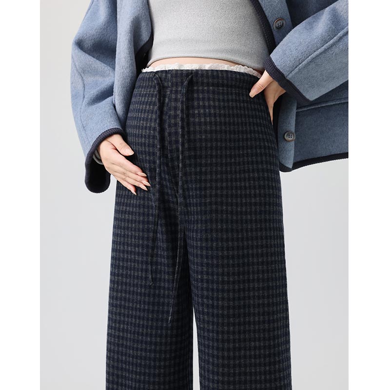 孕妇秋冬加厚显瘦阔腿裤