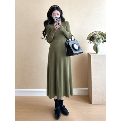 布衣妈咪孕妇百褶针织连衣裙