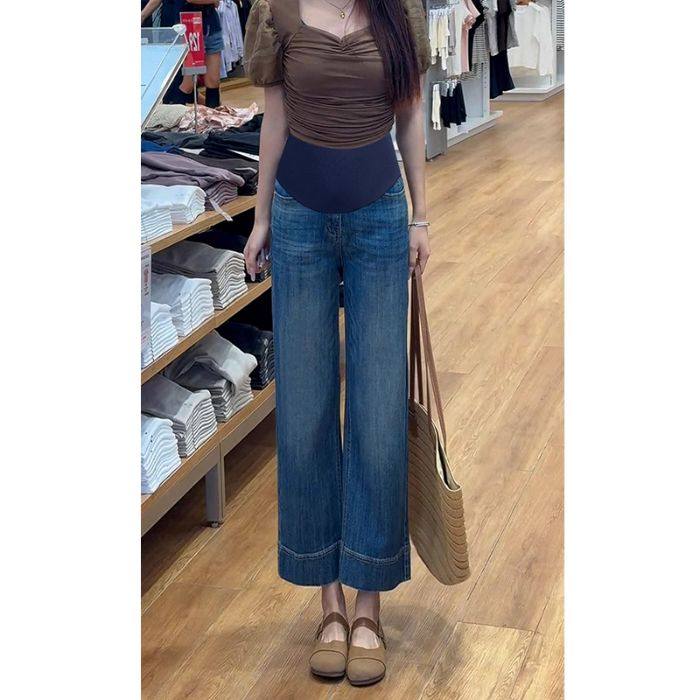 复古蓝孕妇牛仔裤九分春秋外穿2025新款小个子托腹显瘦直筒阔腿裤,孕妇装/孕产妇用品/营养,孕妇休闲裤,淘宝优惠券,粉丝福利购,淘宝优惠卷