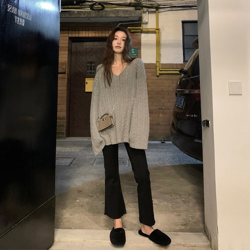 显瘦孕妇微喇牛仔裤高弹不勒肚子