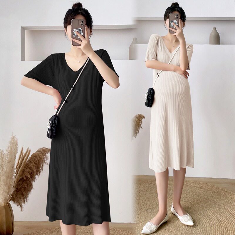 pregnant woman Summer wear Short sleeved T-shirt summer Borneol V. Solid Easy Large Korean Edition Chao Ma leisure time Dressin the Maternity/Maternal supplies/Nutrition , Maternity , Dress  category - from Buy2taobao.com to provide professional Taobao agent buy service
