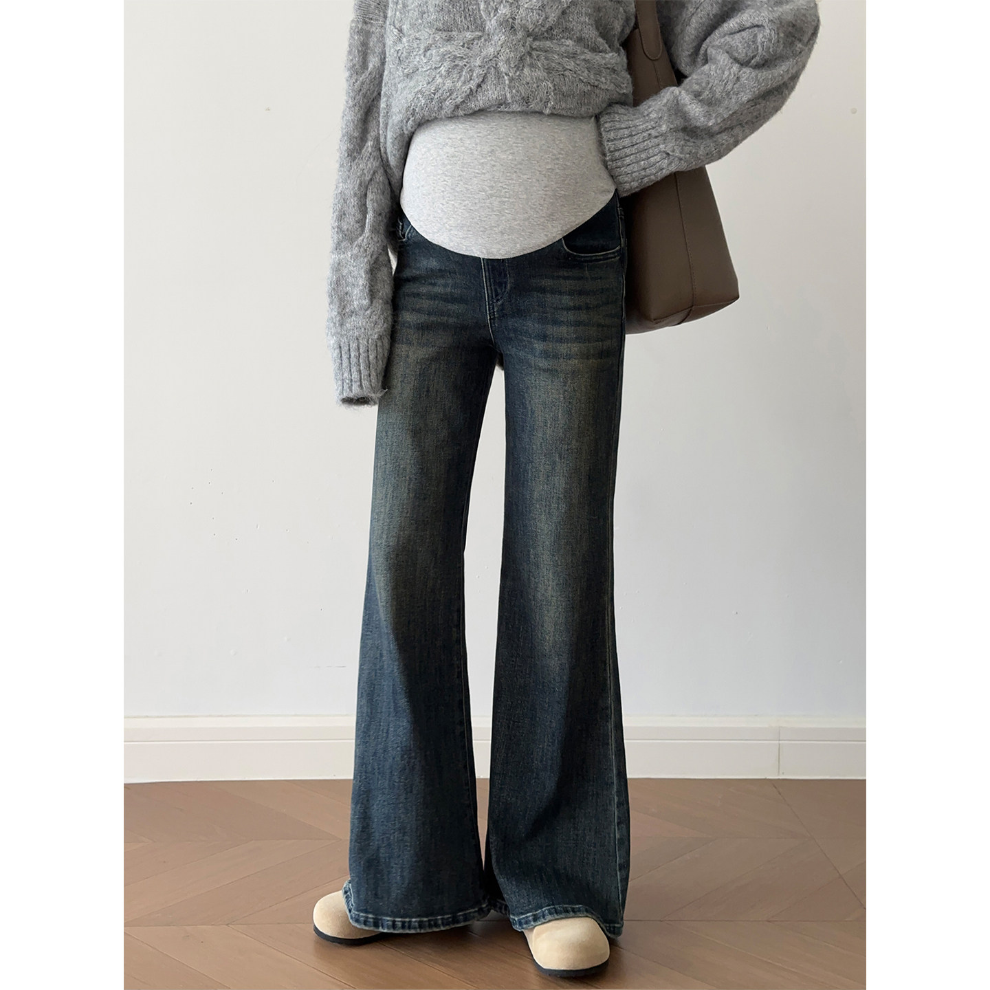 复古蓝孕妇拖地牛仔喇叭裤子秋冬季2025新款外穿显瘦弹力托腹长裤,孕妇装/孕产妇用品/营养,孕妇休闲裤,淘宝优惠券,粉丝福利购,淘宝优惠卷