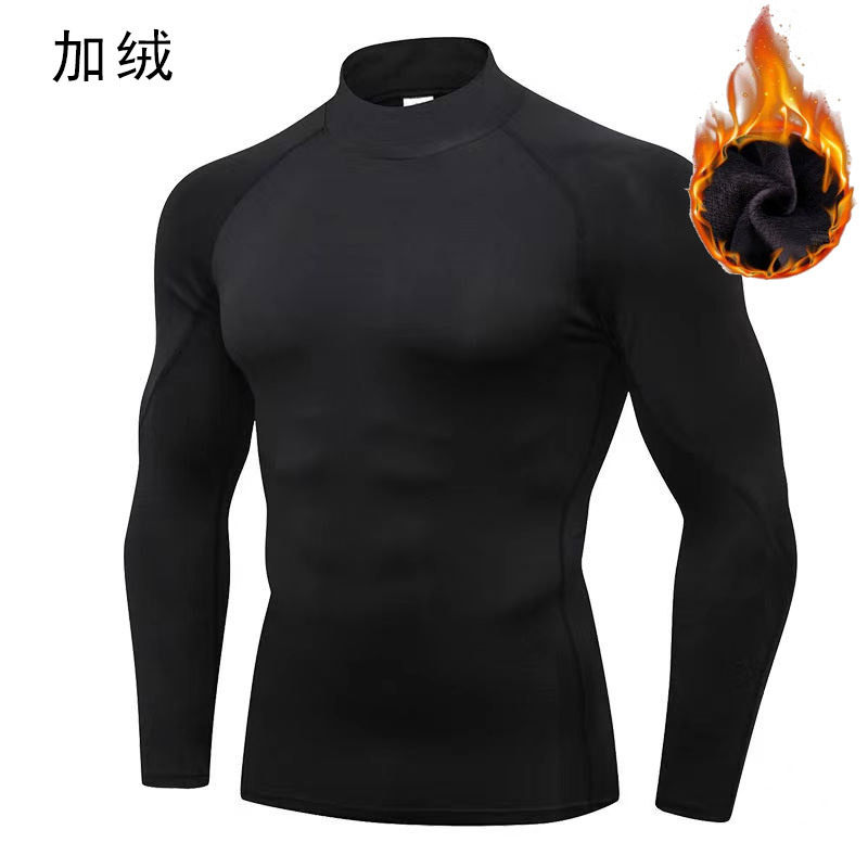 运动紧身衣男高领篮球训练秋冬打底健身衣长袖加绒保暖高弹速干衣,运动服/休闲服装,健身衣,淘宝优惠券,粉丝福利购,淘宝优惠卷