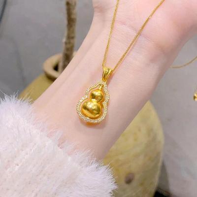 铜合金项链 2024新款国风时来运转葫芦项链女轻奢时尚百搭不掉色