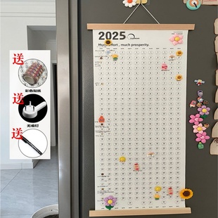 小红书爆款木质日历2025年ins风挂历自律吵架打卡计划表年历挂墙