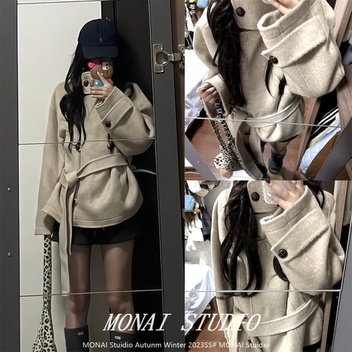 【obliviate~】韩系呢子大衣秋冬
