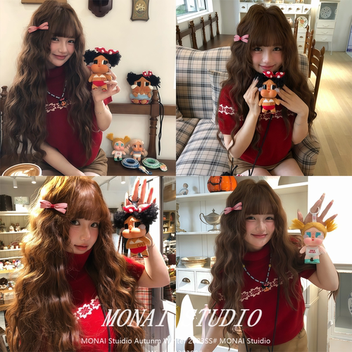 【lldc】高领提花短袖毛衣女秋冬