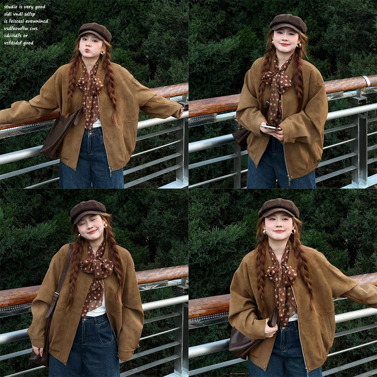 【HERWEAR~】棕色翻领绒夹克外套