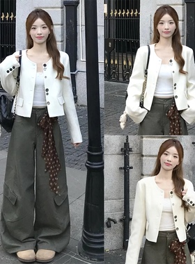 【FCY~】白色休闲小香风外套女早秋季精致高级感名媛风短外套夹克