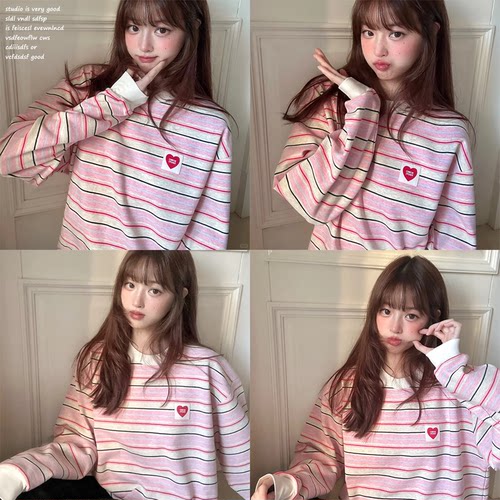 【checkitout~】长袖圆领上衣女