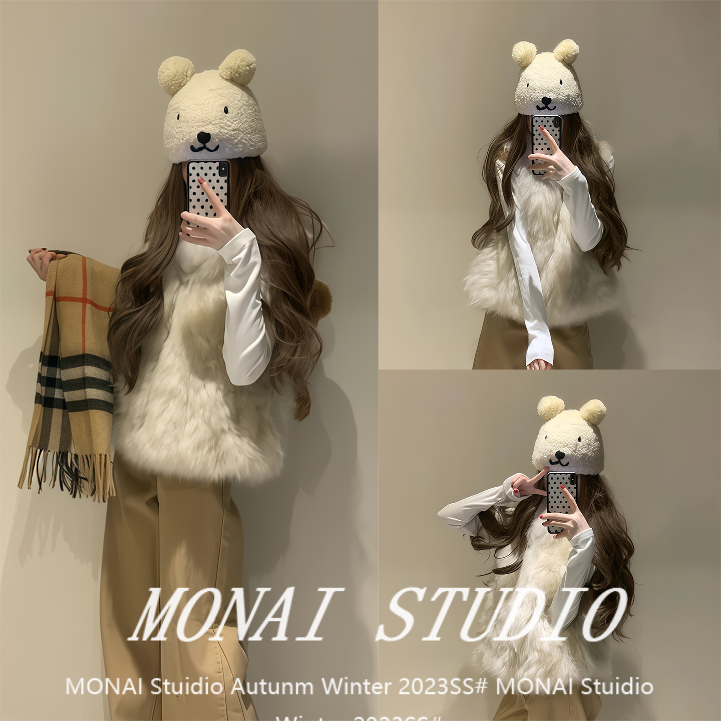 【韩允恩皮草~】文艺秋日气质轻奢高领外套女秋冬百搭高级感马甲