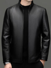 2025冬季新款山羊皮皮衣男款白鹅绒皮真羽绒服男装外套可脱卸内胆