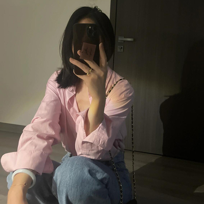 全棉衬衫(长袖纯色衬衣休闲)